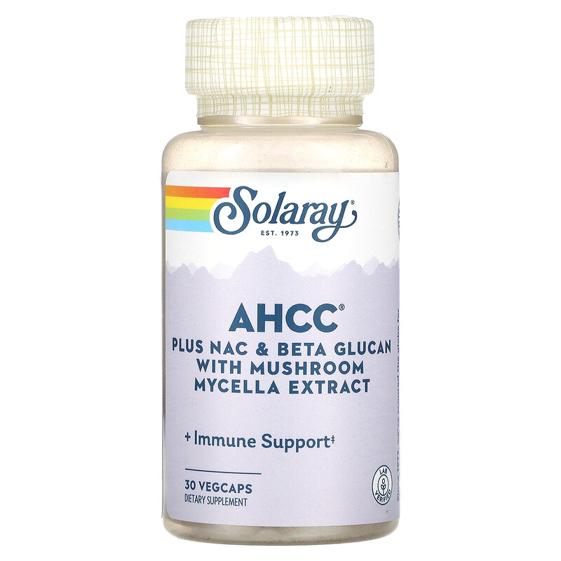 Solaray, AHCC Plus NAC & Beta Glucan With Mushroom Mycelia Extract, 30