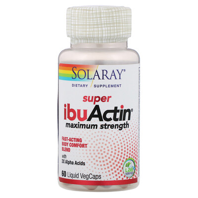 

Solaray, Super IbuActin, Maximum Strength, 60 Liquid VegCaps