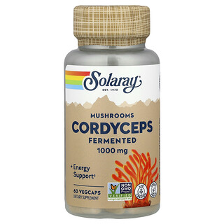 Solaray, Cordyceps, Cogumelos Fermentados, 60 VegCaps (500 mg por Cápsula)