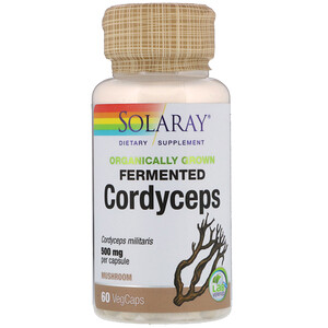 Соларай, Organically Grown Fermented Cordyceps, 500 mg, 60 VegCaps отзывы покупателей