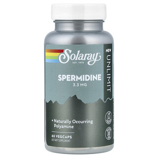 Solaray, Unlimit, Espermidina, 3,3 mg, 60 cápsulas vegetales