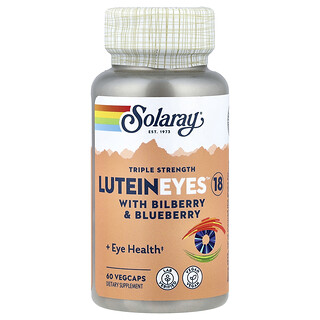 Solaray, LuteinEyes™ 18, Con arándano y arándano azul, Triple concentración, 60 cápsulas vegetales