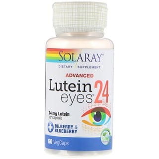 Solaray, Advanced, Lutein Eyes, 24 mg, 60 Cápsulas Vegetais