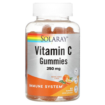 

Solaray Vitamin C Gummies Natural Orange 125 mg 60 Gummies