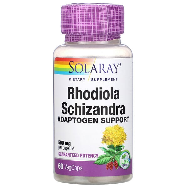 Solaray‏, Rhodiola Schizandra, 500 mg, 60 VegCaps