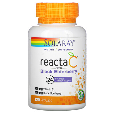 Solaray Reacta C with Black Elderberry, 120 VegCaps
