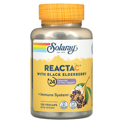 

Solaray Reacta C с черной бузиной, 120 вегетарианских капсул