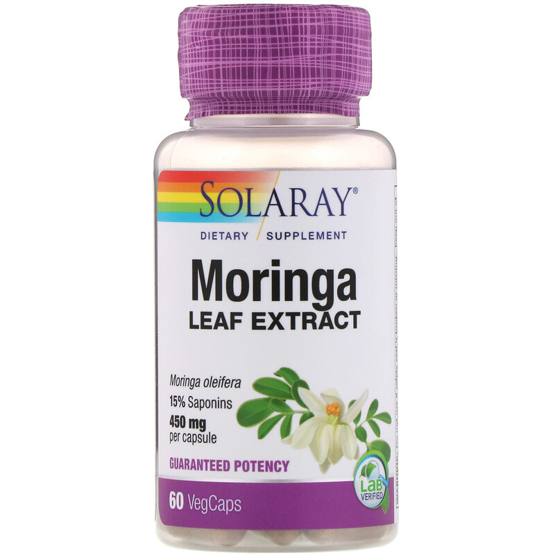 Solaray, Extracte de fulla de moringa, 450 mg, 60 gots vegetals