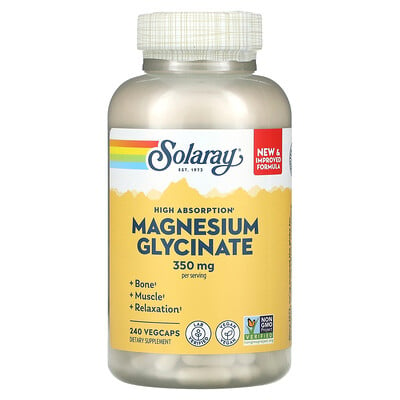 

Solaray Higher Absorption Magnesium Glycinate 350 mg 240 VegCaps