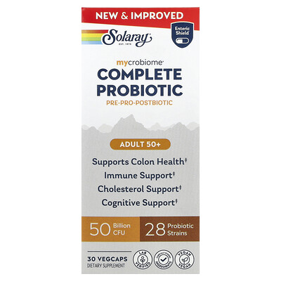 Product Image for Solaray, Mycrobiome , Complete Probiotic, Adult 50+, 30 VegCaps