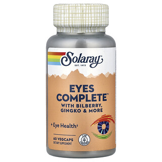 Solaray, Eyes Complete™ mit Heidelbeere, Ginkgo und mehr, 60 pflanzliche Kapseln