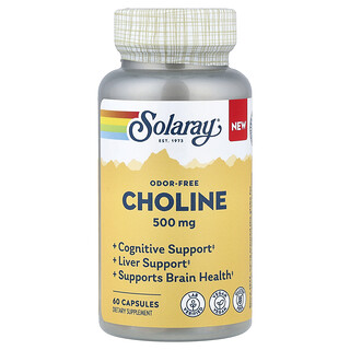 Solaray, Choline, Odor-Free, 500 mg, 60 Capsules