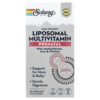 Solaray, Liposomalt multivitamin for gravide, 60 vegetarkapsler