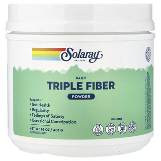 Solaray, Poudre quotidienne triple fibre, Non aromatisée, 401 g