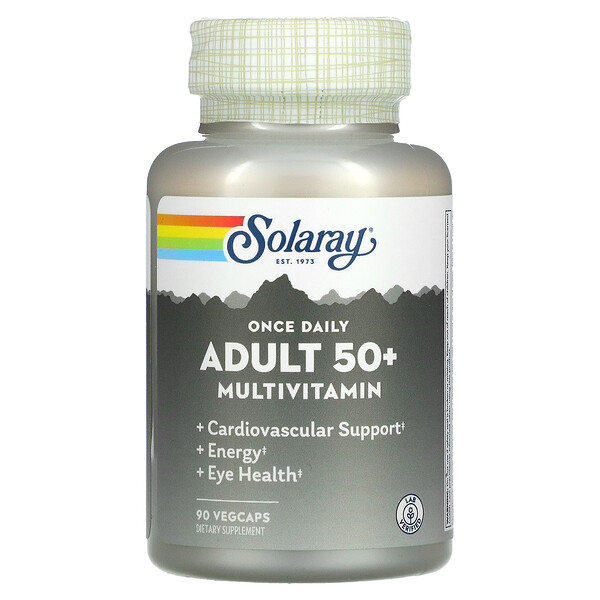 Solaray, Una cápsula por día, Suplemento multivitamínico para adultos de 50 años en adelante, 90 cápsulas vegetales