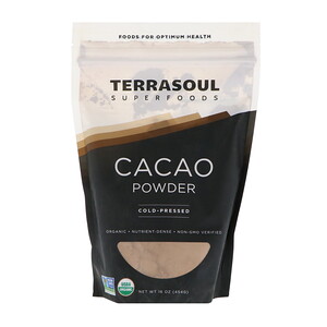 Отзывы о Terrasoul Superfoods, Cacao Powder, Cold-Pressed, 16 oz (454 g)