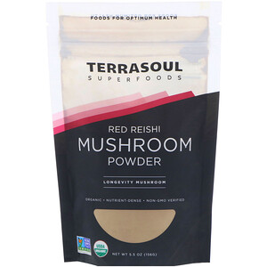 Отзывы о Terrasoul Superfoods, Red Reishi Mushroom Powder, 5.5 oz (156 g)