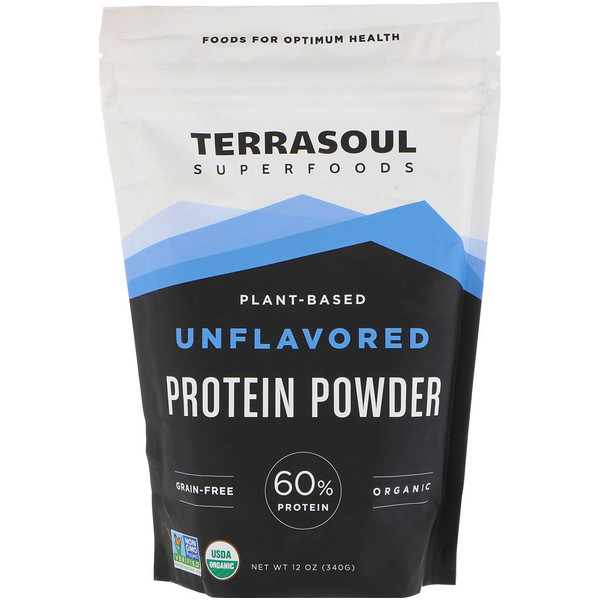 Terrasoul Superfoods, PlantBased Protein Powder, Unflavored, 12 oz (340 g) iHerb