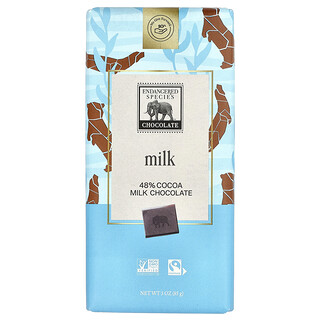 Endangered Species Chocolate, Milk Chocolate, 48% Cocoa, 3 oz (85 g)