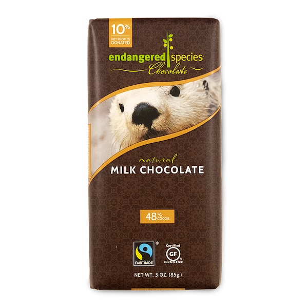 Endangered Species Chocolate, Натуральный молочный шоколад, 3 унции (85 г)