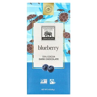 Endangered Species Chocolate, Soczyste borówki + gorzka czekolada, 72% kakao, 85 g