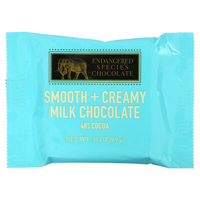 Endangered Species Chocolate Smooth + Creamy Milk Chocolate Bites, 48% какао, 9,9 г (0,35 унции)