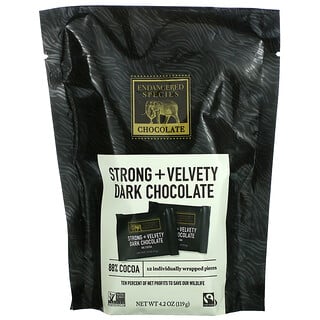 Endangered Species Chocolate, Strong + Velvety Dark Chocolate, 88% Cocoa, 12 Individually Wrapped Pieces, 4.2 oz (119 g)
