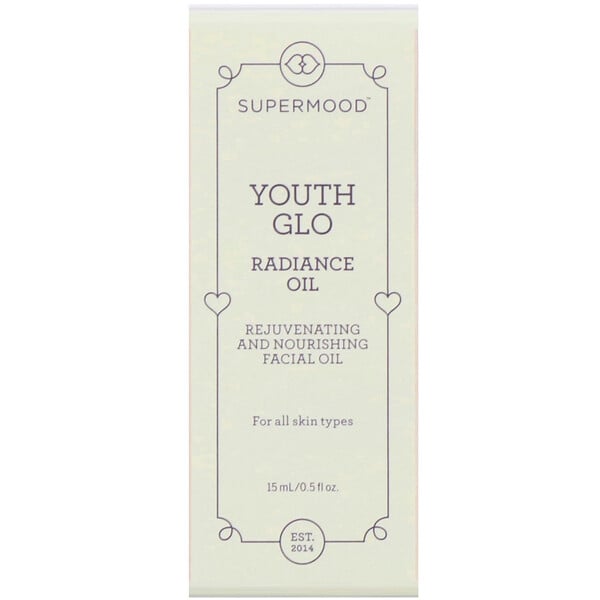Supermood, Youth Glo, восстанавливающее масло для лица с эффектом сияния, 15 мл