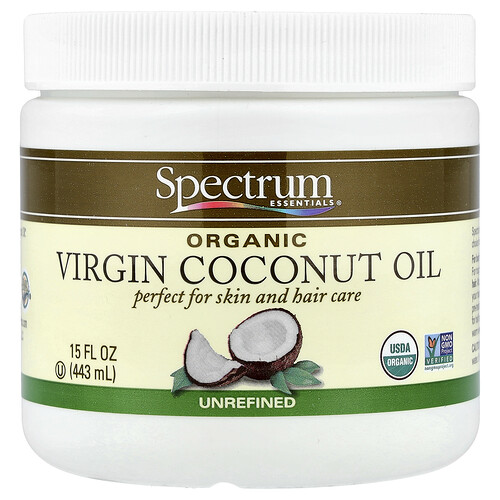 Spectrum Essentials Organic Virgin Coconut Oil, Unrefined , 15 fl oz (443 ml)