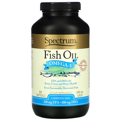 

Spectrum Essentials, Fish Oil, Omega-3, 1,000 mg, 250 Softgels