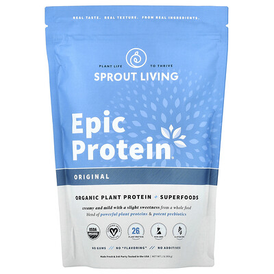 Sprout Living Epic Protein® Organic Plant Protein + Superfoods Original 1 lb (456 g)