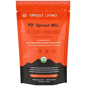 Отзывы о Спроут Ливинг, FD Sprout Mix, Organic Red Clover & Daikon Radish, 4 oz (113 g)