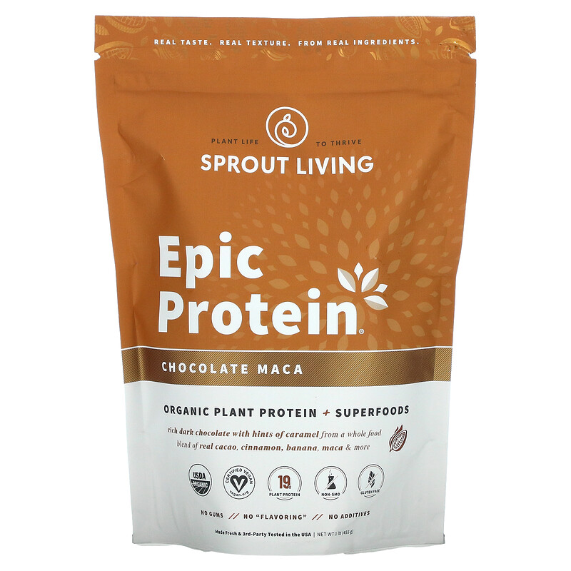 Sprout Living, Epic Protein, Organic Plant Protein + Superfoods