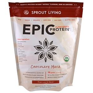 Sprout Living, Органический протеин Epic Protein, шоколад мака, 1 кг (1000 г)
