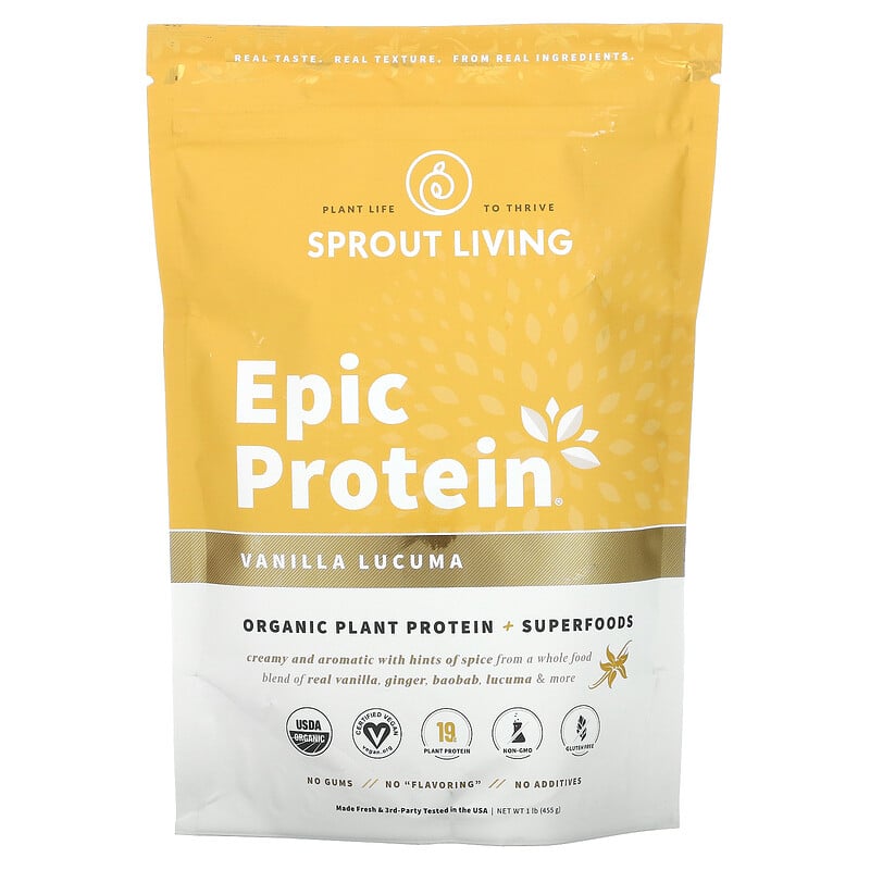 Sprout Living, Epic Protein, Organic Plant Protein + Superfoods ...