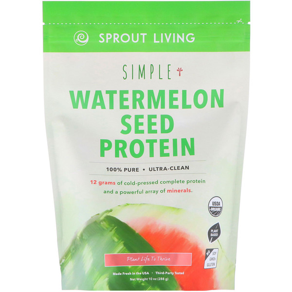 Sprout Living, Simple Protein, Organic Plant Protein, Watermelon Seed