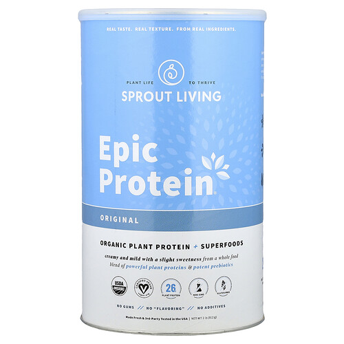 Sprout Living Epic Protein®, Organic Plant Protein + Superfoods, Original, 2 lb (912 g)