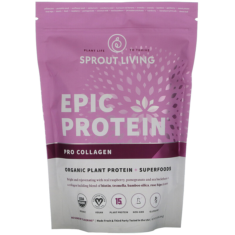 Sprout Living, Epic Protein, Organic Plant Protein + Superfoods, Pro