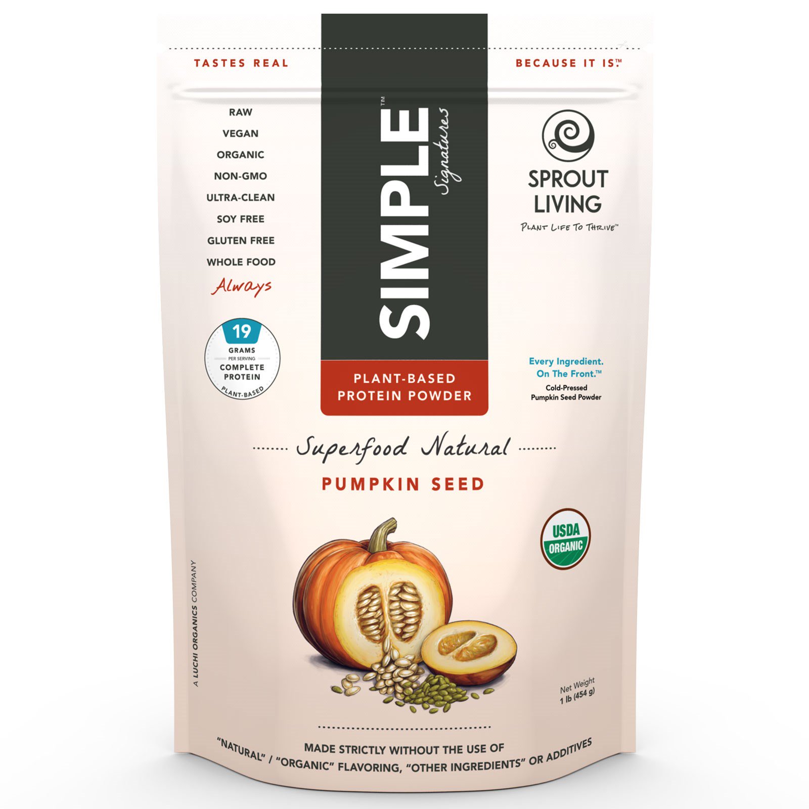 Sprout Living, Simple Protein, Organic Plant Based Protein Powder