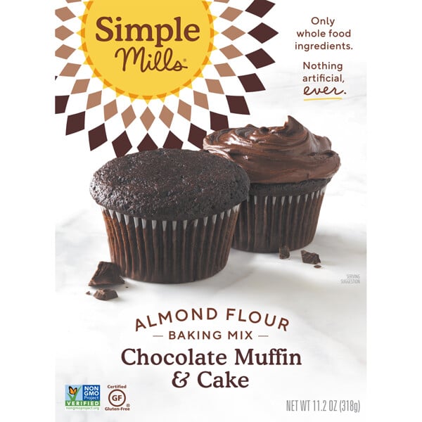 Simple Mills, 天然グルテンフリー, アーモンド粉ミックス, チョコレートマフィン & ケーキ, 10.4 oz (295 g)