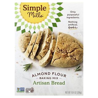 Simple Mills, Mezcla para hornear de harina de almendras, Pan artesanal, 294 g (10,4 oz)