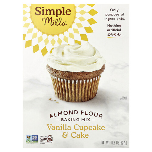 Simple Mills Almond Flour Baking Mix, Vanilla Cupcake & Cake, 11.5 oz (327 g)