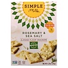 Simple Mills, 天然グルテンフリー、アーモンド粉末クラッカー、ローズマリー&シーソルト、4.25オンス (120 g)