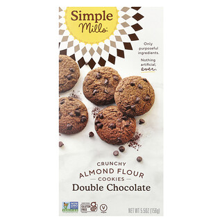 Simple Mills, Biscuiți crocanți cu făină de migdale, ciocolată dublă, 5,5 oz (156 g)