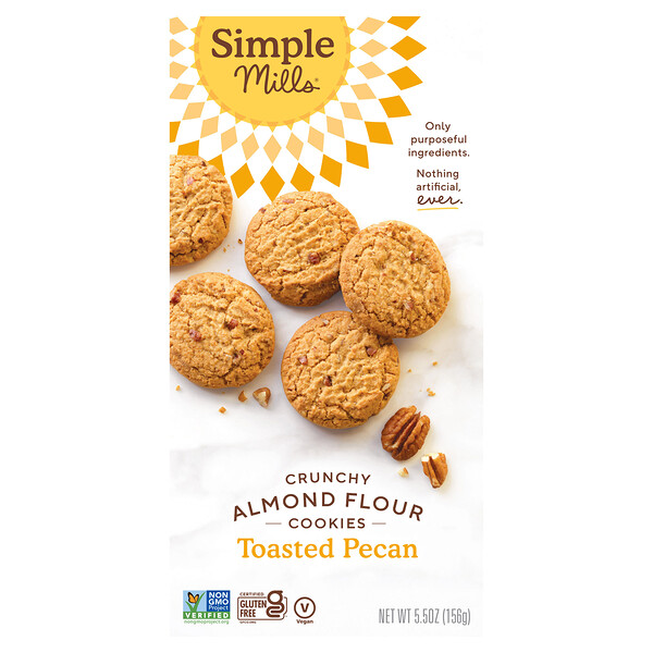 Simple Mills, Crunchy Almond Flour Cookies, Toasted Pecan, 5.5 oz (156 g)