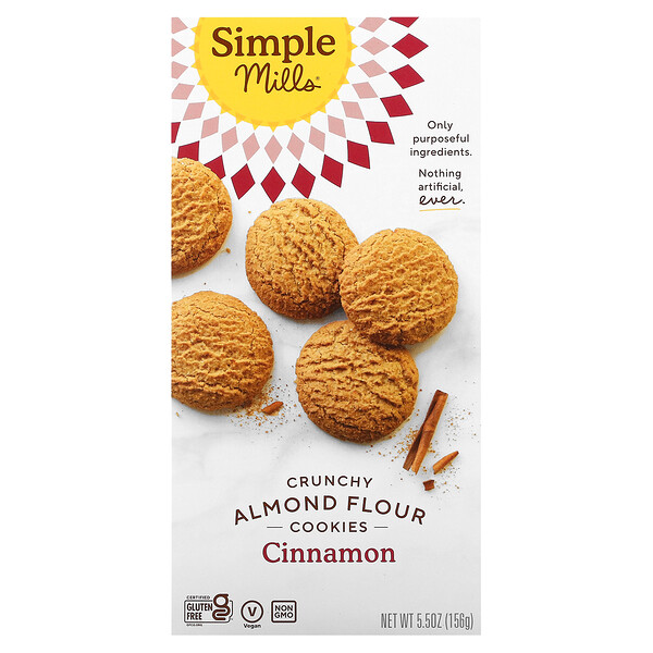 Simple Mills, Crunchy Almond Flour Cookies, Cinnamon, 5.5 oz (156 g)