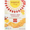 Simple Mills, 天然グルテンフリー、アーモンド粉末クラッカー、スモーキーBBQチェダー、4.25オンス (120 g)