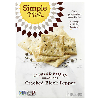 Simple Mills, Sušenky z mandlové mouky, popraskaný černý pepř, 120 g