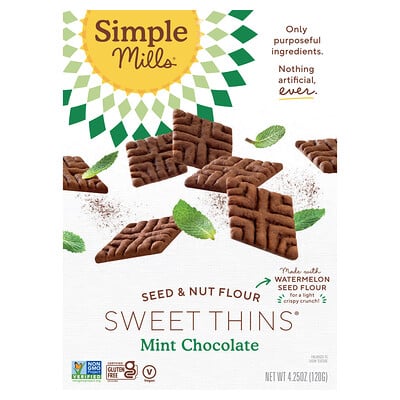 

Simple Mills Seed & Nut Flour Sweet Thins Mint Chocolate 4.25 oz (120 g)