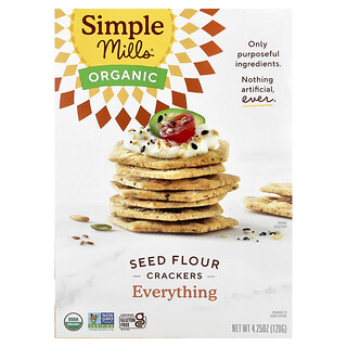 Simple Mills, Galletas de harina de semillas orgánicas, Todo, 120 g (4,25 oz)